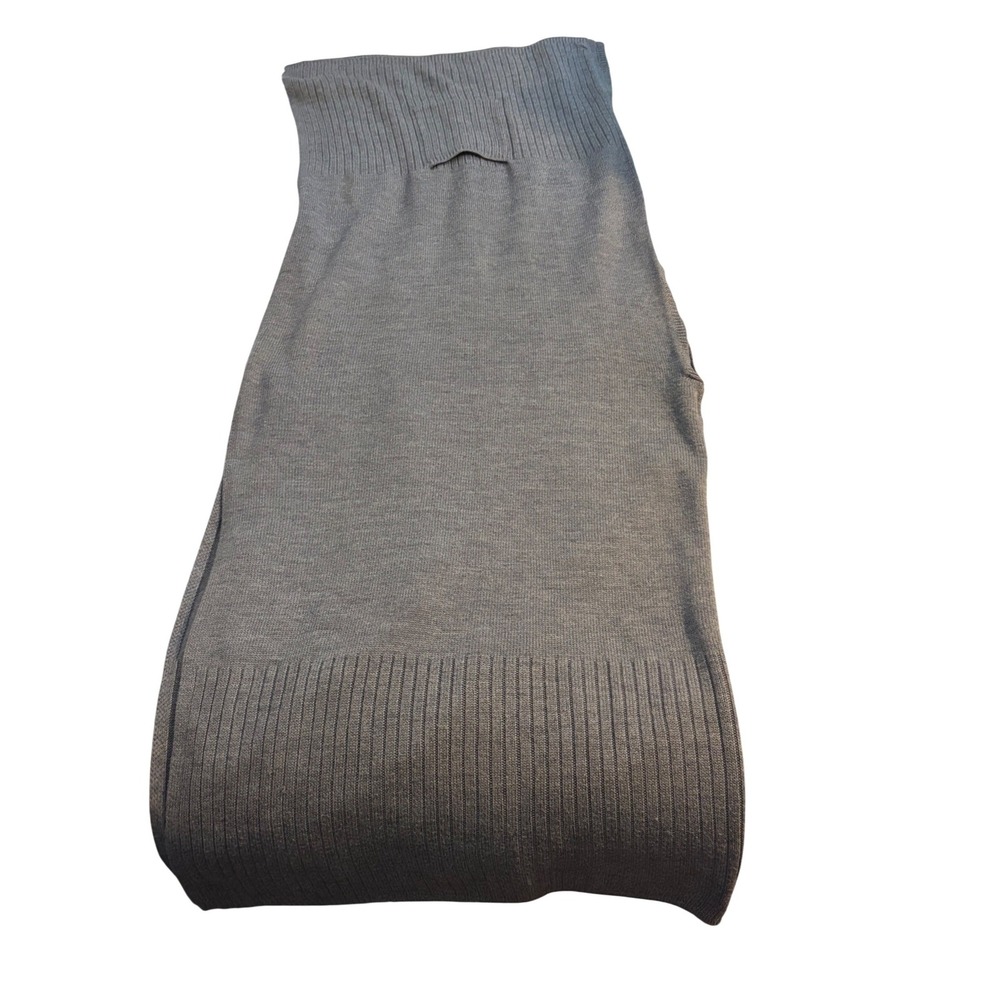 Croft & Barrow Ruana Wrap Minimalist Grey Ribbed Knit Open Front OS
